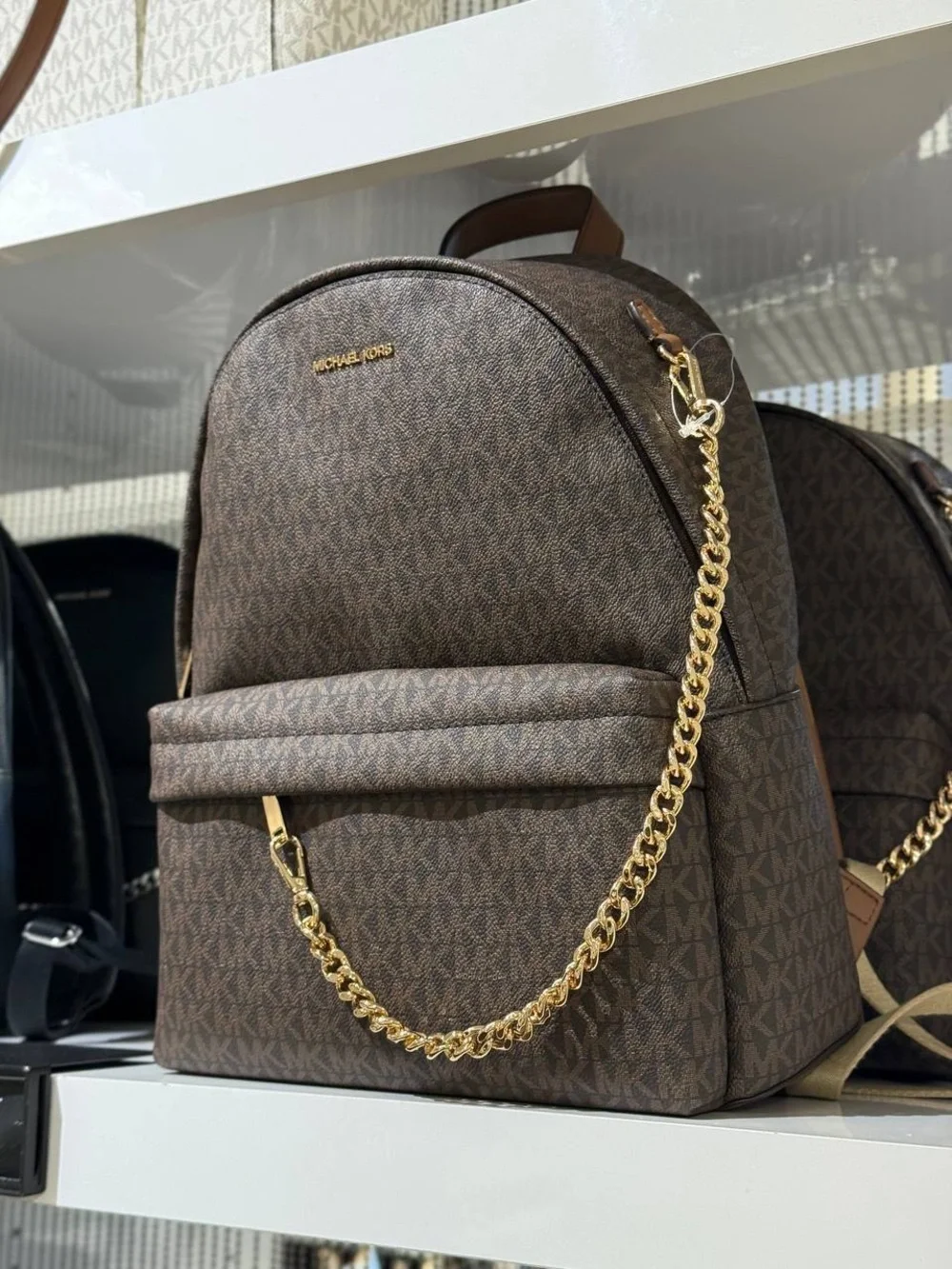 Michael Kors Brown Monogram Backpack